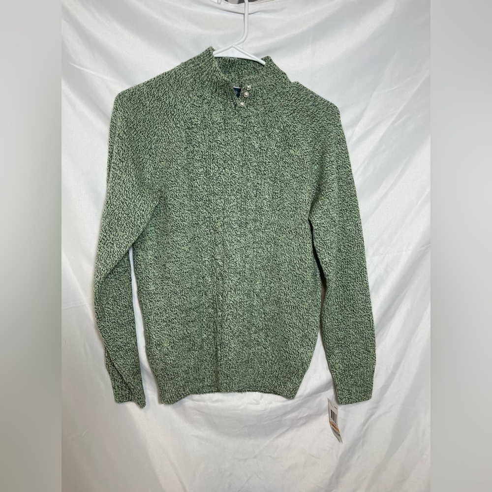 Cottagecore Karen Scott Olive Green Textured Sweater